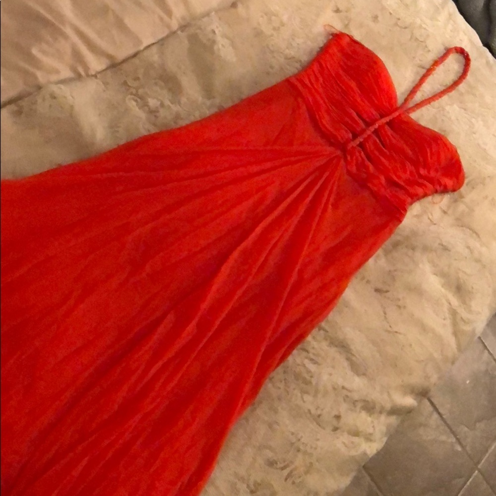 Red orange prom dress